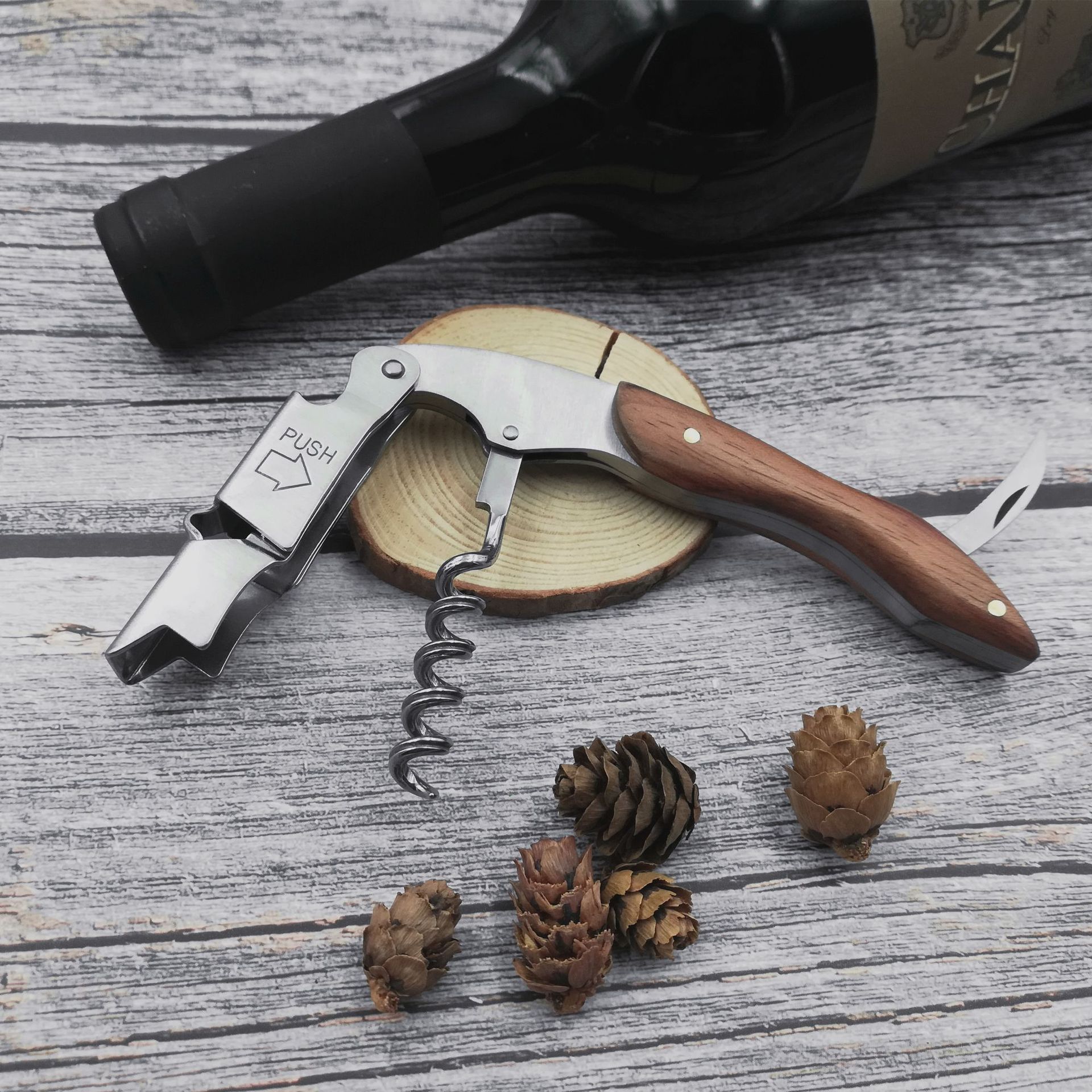 Edelstahl Schmetterling Korkenzieher Rotwein Ah-Also Zwei-Zinke Kork Entferner Abzieher FlüGel Typ Kellner Freund wein Flasche Öffner