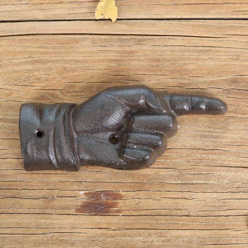 Pointing Hand Cast Iron Direction Sign 3 1/4 Inch: Right