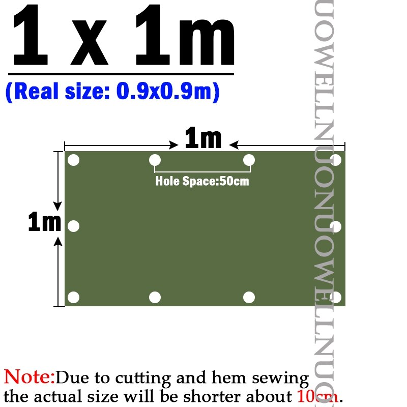 Donker-Groen Zeildoek Organische Siliconen Canvas Tuin Pergola Cover Outdoor Camping Tent Luifel Zeil Boot Truck Regendicht Doek: 1x1m