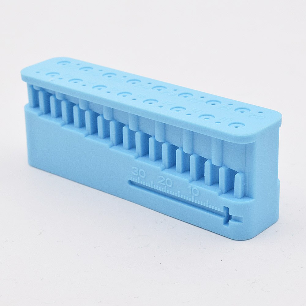 Dental Endo Files Measuring Block With Ruler Endodontic Instrument Autoclavable Block: Light Blue