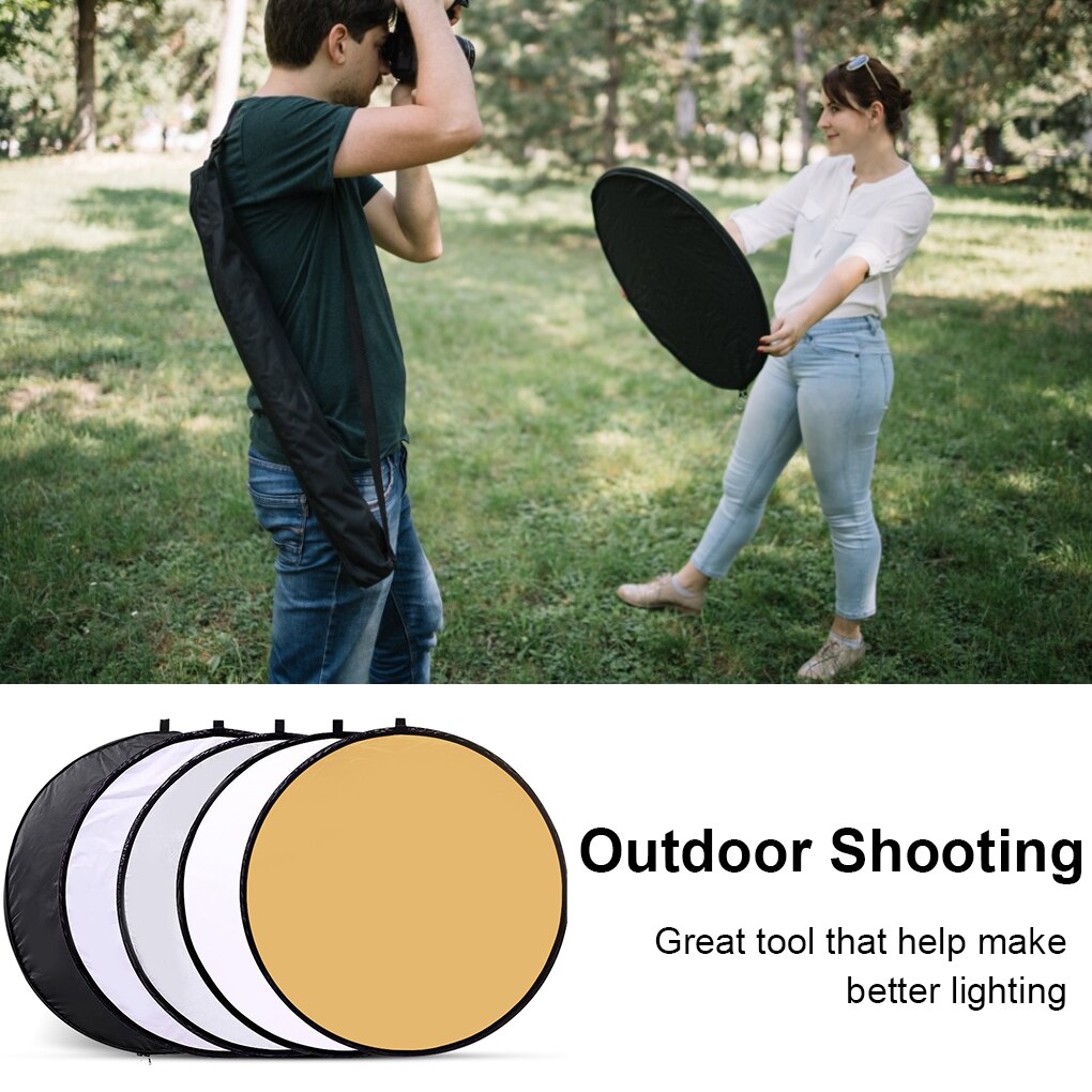 60/80cm 5 in 1 multi-fotostudio-foto-oval-faltbarer lichtreflektor handgriff-fülllichtplatte fotoreflektor