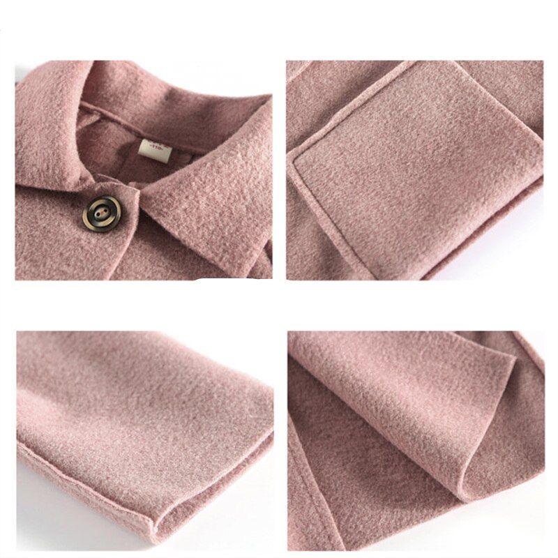 Piger uldfrakke pigetøj fleece solid overfrakke børnejakke til piger vinterfrakke overtøj børnetøj 10 12 13 år