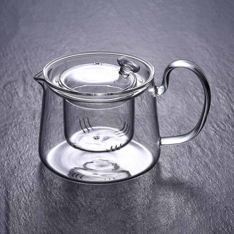 Varmebestandig glas tekande med filter opvarmbar glas vandkedel blomst te sort te kogende tekande