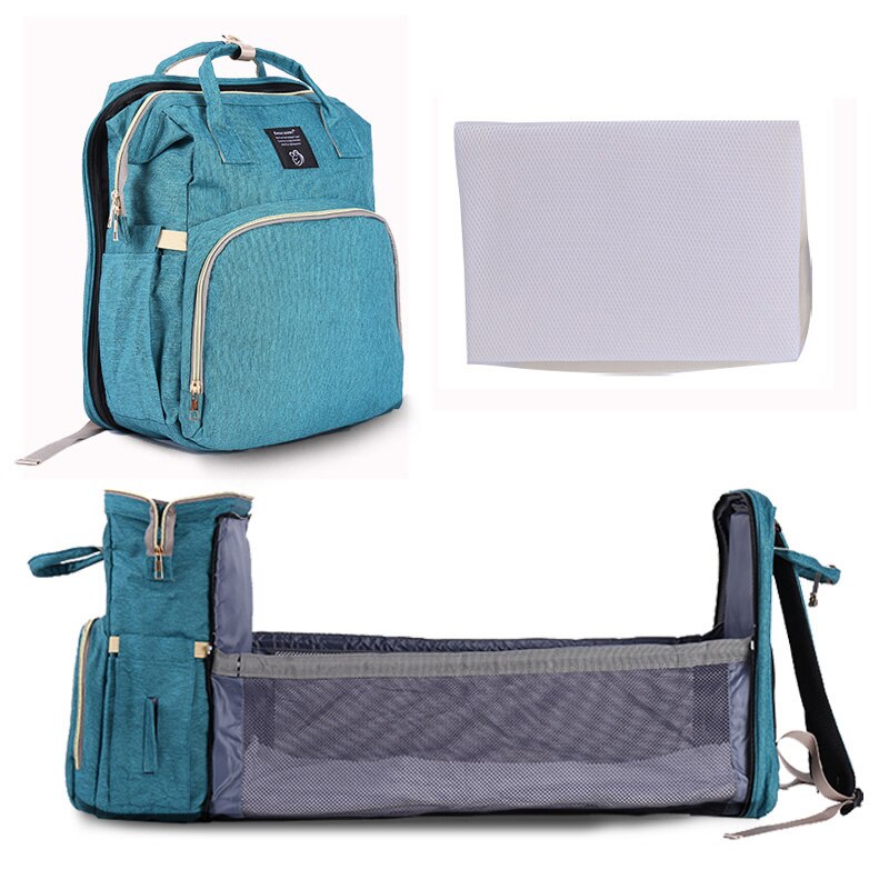 Sac à langer pour bébé, sac à dos de lit de maternité pour maman, sac d&#39;allaitement de grande capacité pour les soins de bébé, poussette avec crochet: 14