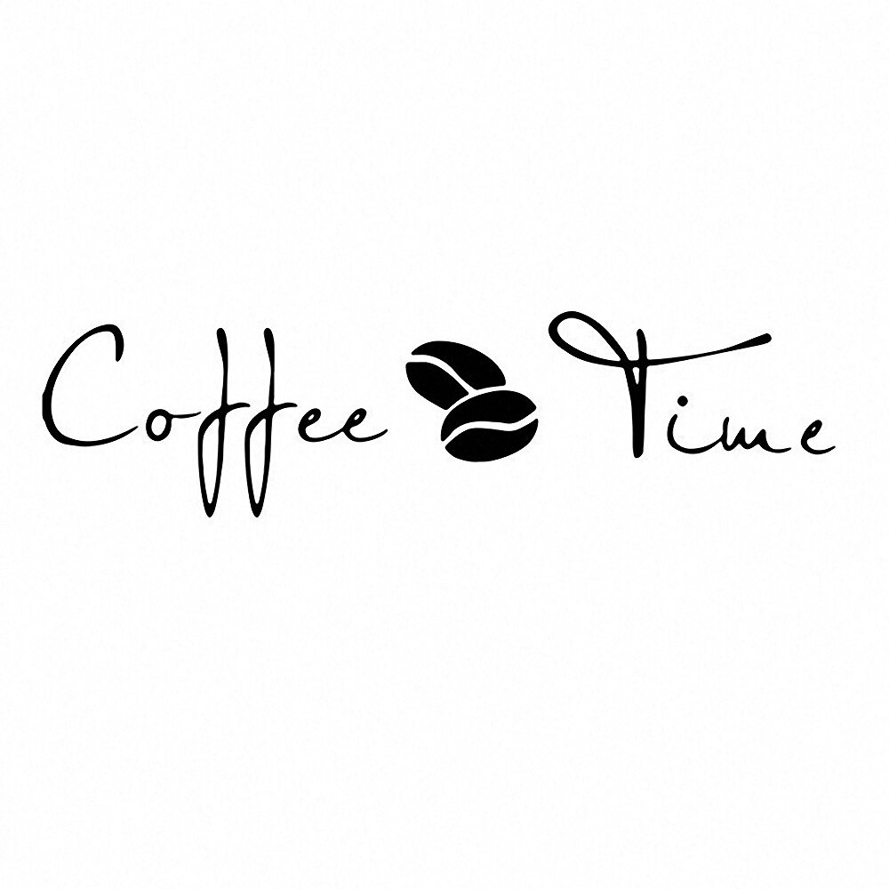 Coffee Time Wall Stickers Modern Cafe Art Decal Kitchen Coffee Shop Office Background Removable Wall Mural Home Decoration