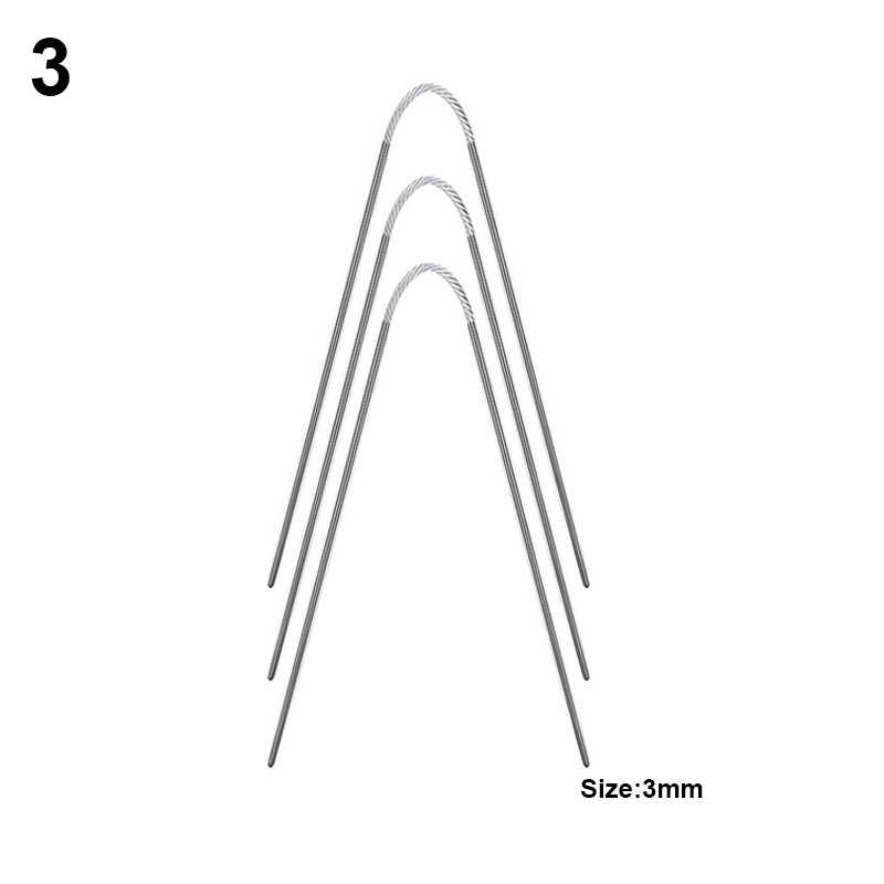 3Pcs Round Knitting Needles Cable Circular Needle Set Stainless Steel Double Pointed Flexible Yarn Knitted Needles For Hat Socks