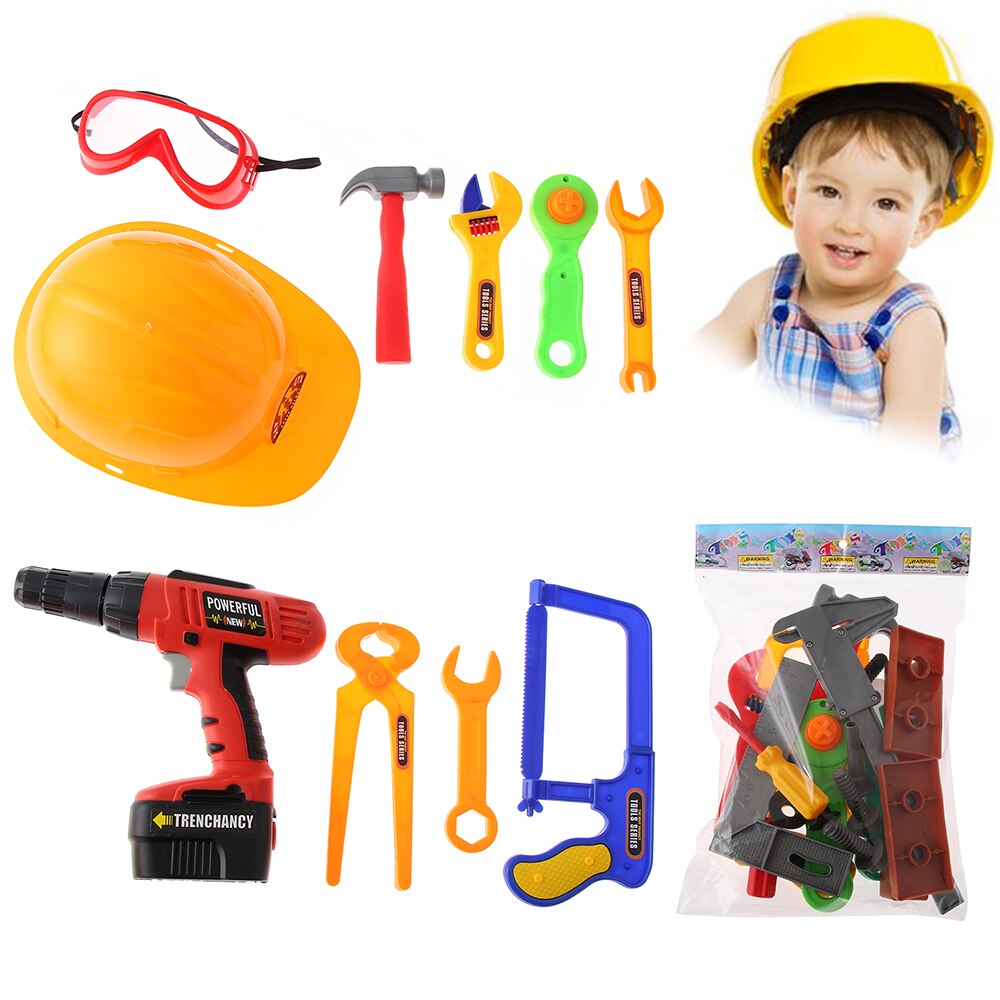 Junior Reparatur Werkzeuge einstellen Baby freundlicher Junge Spielzeug Baumeister Handwerker vorgeben Spielen Handwerker Baumeister Sicher Bausätze Kunststoff Spielzeug