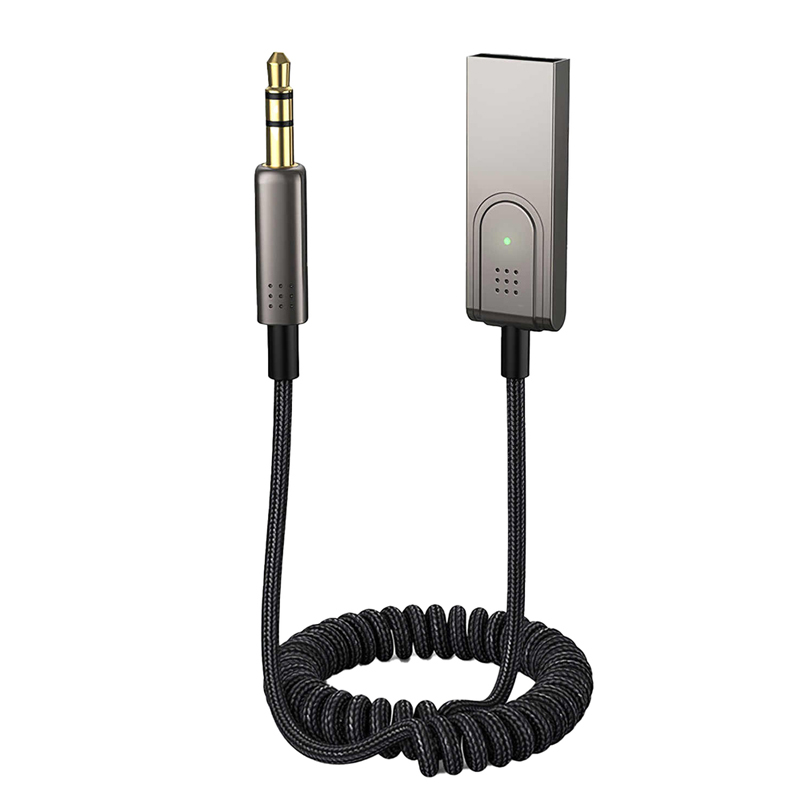 Car Bluetooth 5.0 Adapter Dongle Cable 3.5mm Jack Car Audio Aux Bluetooth V5.0 Handsfree Kit For PC Micorphone Speaker Receiver: Default Title