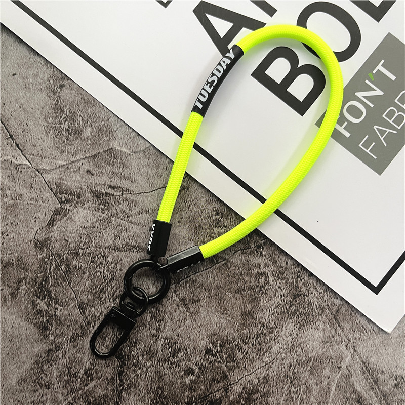 Schlüsselanhänger, farbiges Schlüsselband-Gurt für praktisch-Zubehör, Armbinde, Telefonkette, Metall-Karabinerverschluss, Schlüssel, Schlüsselband, Tasche, Autoschlüssel, Seil: Gelb/Gold