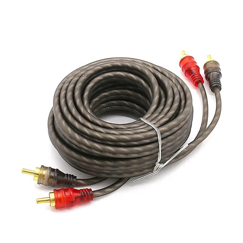 Cable de señal de audio Ofc 2 macho a 2 macho cable RCA de audio para coche amplificador conector RCA 0,5 m/1,2 m/2m/3m/5m cable RCA para coche