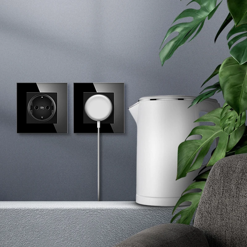 NYWP Russie Espagne prise d'alimentation, prise de courant mise à la terre 16a, avec sortie USB, panneau en verre 86mm * 86mm