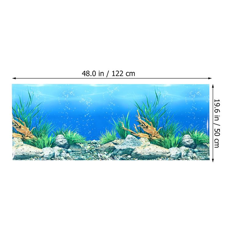 1PC Aquarium Background Sticker 3d Double Sided Adhesive Wallpaper Fish Tank Decorative Pictures Underwater Backdrop Image Decor