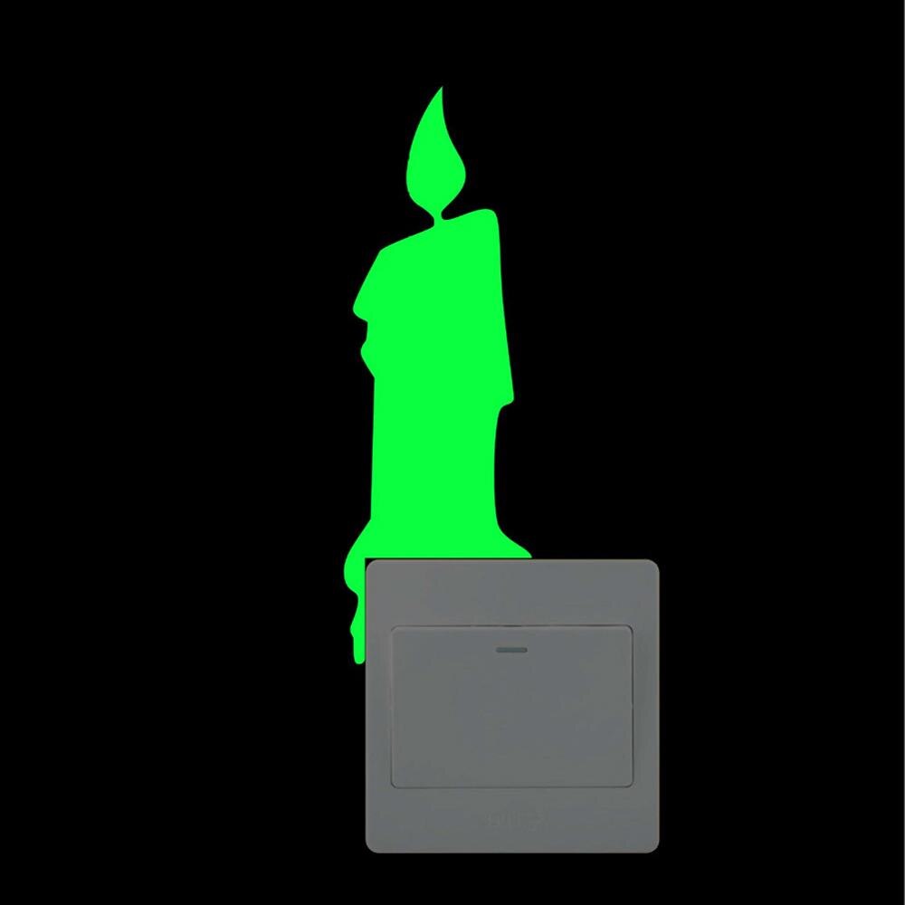 Lichtgevende Stickers, Schakelaar Muurstickers Fluorescentie Stickers Glow In The Dark, Woonkamer Slaapkamer Verwijderbare Muurstickers Muurschilderingen: candle