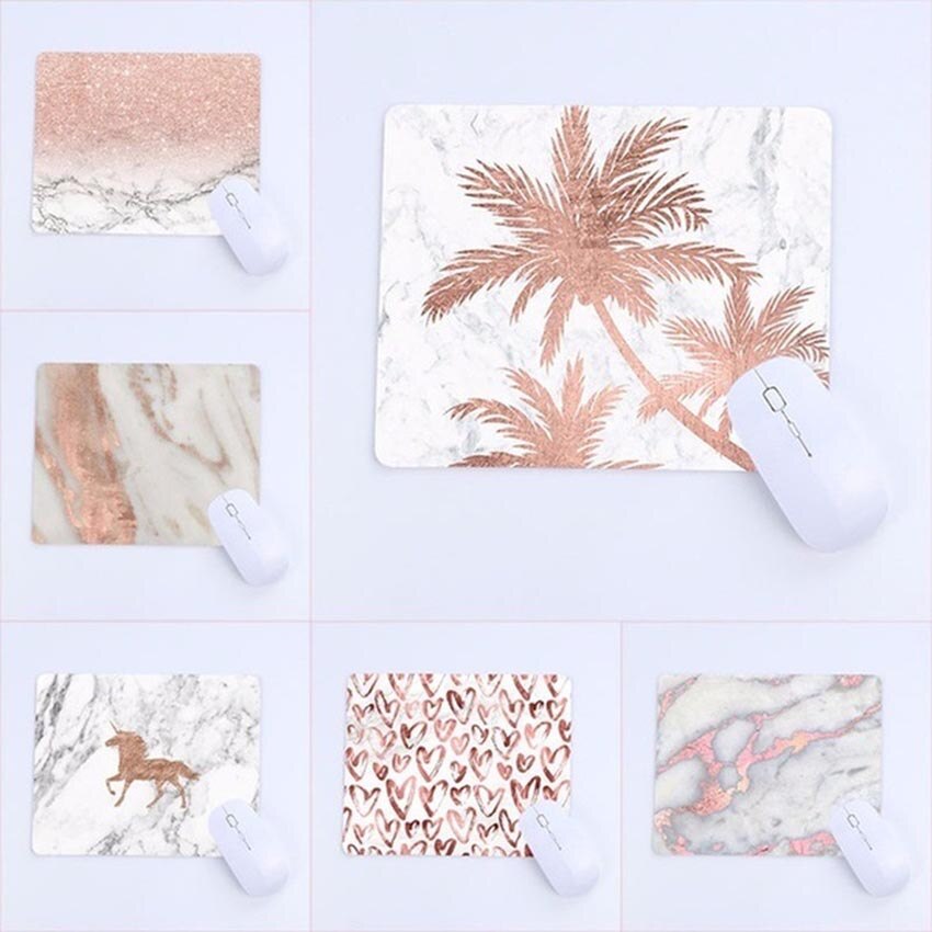 Rose Gold Mouse Pad Computer laptop Accessories MousePad Marble Pattern MousePad Mouse Mat Anti-slip Natural Rubber