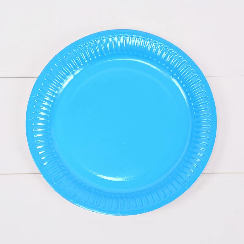 Solid Disposable Tableware Set, Party Supplies, Paper Plates, Wedding, Birthday Party Decor, Adult Favor, Black, Green, Blue,: Blue