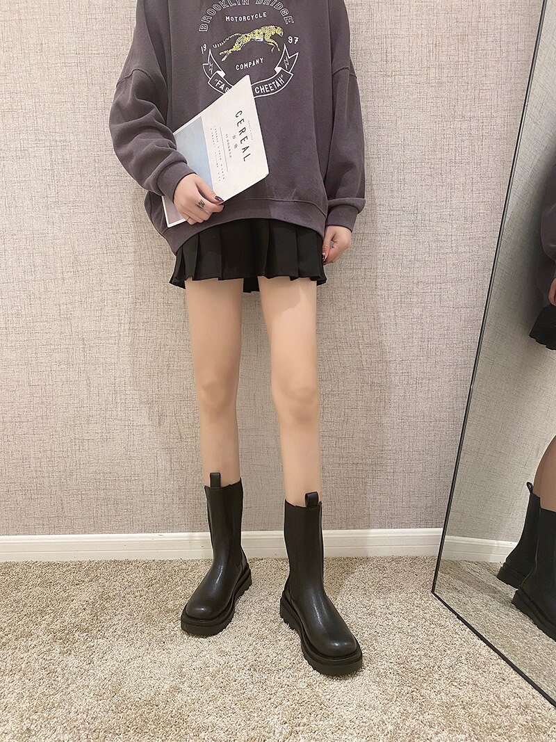 cxmnd plush ChElSEY boots versatile boots children's chimney boots British autumn winter Martin boots