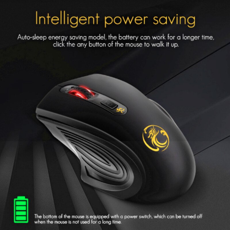 Sound Silent Wireless Mouse USB 2.0 2000DPI With Battery Receiver Optical Computer 2.4GHz For Laptop PC Gamer Mouse