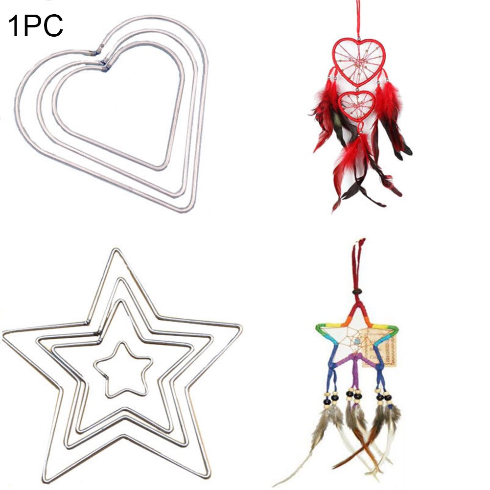 Craft Welded Decorations Supplies Metal Hoop Five-pointed Star Love Heart DIY Parts Metal Hoop