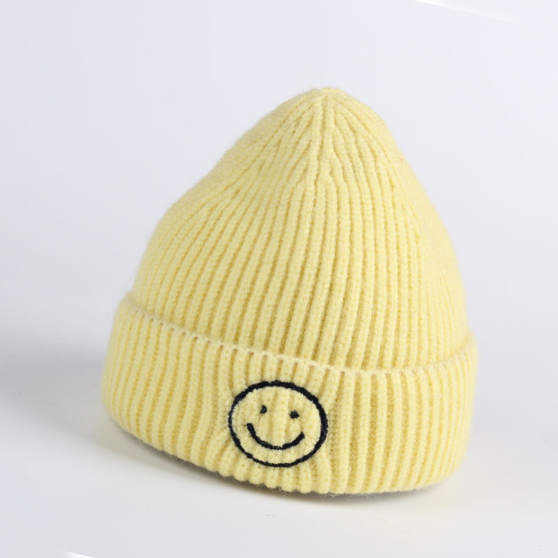 Embroidered Smile Hat Toddler Children Hats For Boys Girls Knitted Infant Baby Winter Thick Kids Cute Hat 0-6Y