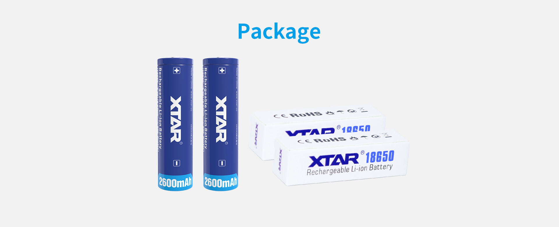 Akumulatory XTAR 18650 2600 mAh 3,7 V do latarek: Black