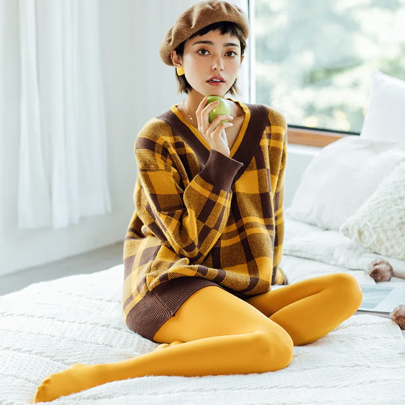 Collants 80D printemps, automne et hiver, chaussettes hautes élastiques anti-crochet en soie bonbon