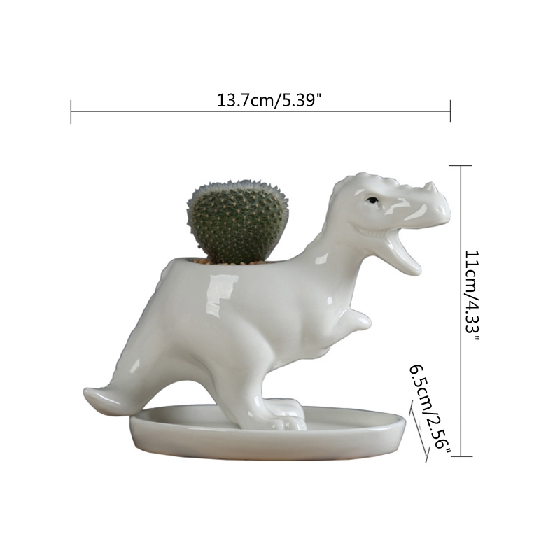 Śliczne dinozaur doniczka na sukulenty garnek z drenażu tacy ceramiczne kaktus pojemnik na kwiaty zwierząt bonsai uchwyt na rośliny doniczkowe