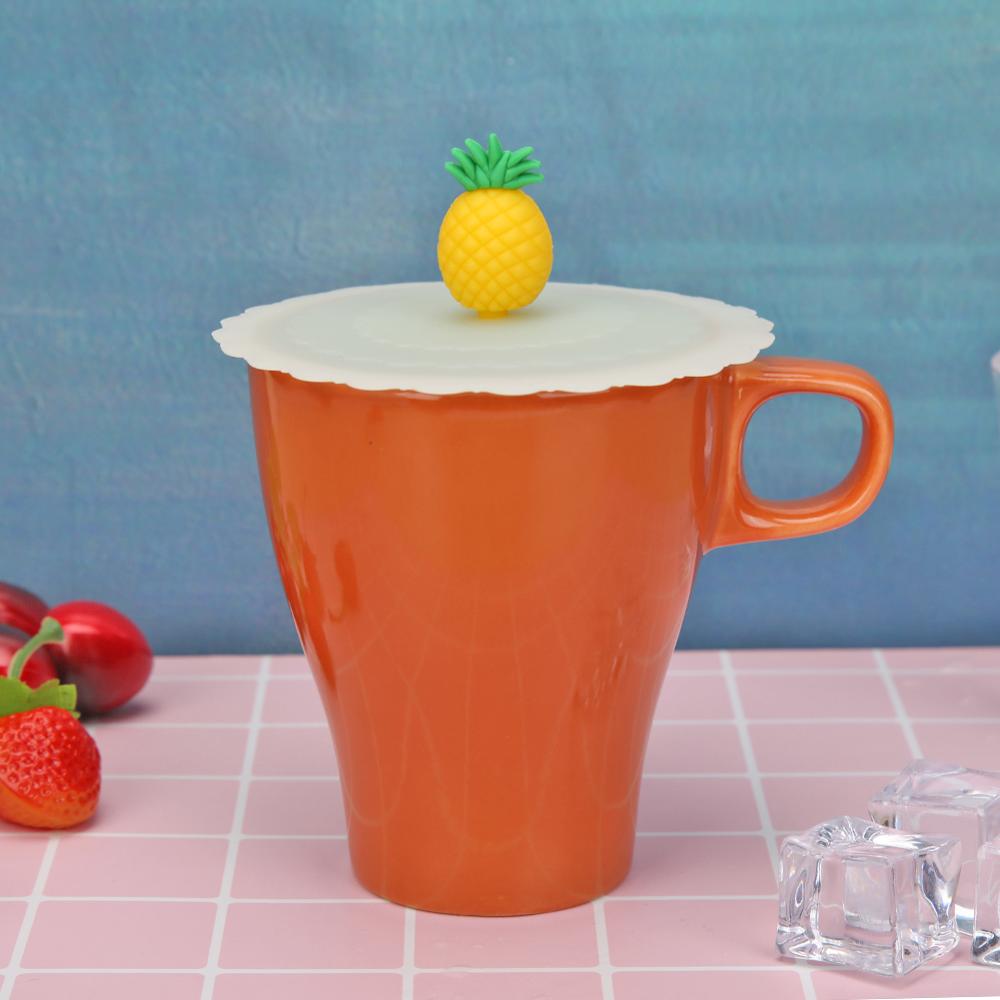 Reusable Cute Silicone Cup Cover Heat Resistant Sealed Leakproof Cups Lid Cute Anti-dust Bowl Tea Cup Lids Diameter 10cm: 7