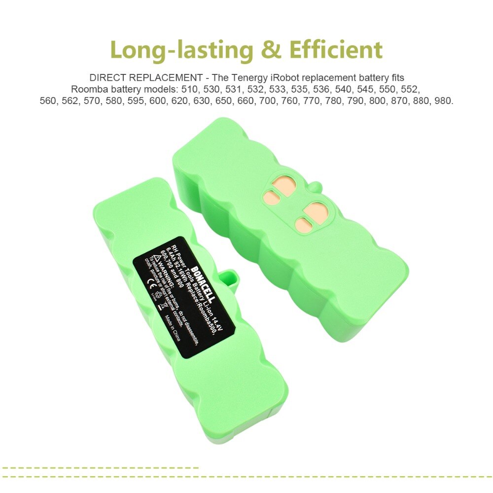 Powtree Vacuum Cleaner Battery - 6400mAh - for iRobot Roomba 500-900 Series - Replacement Battery