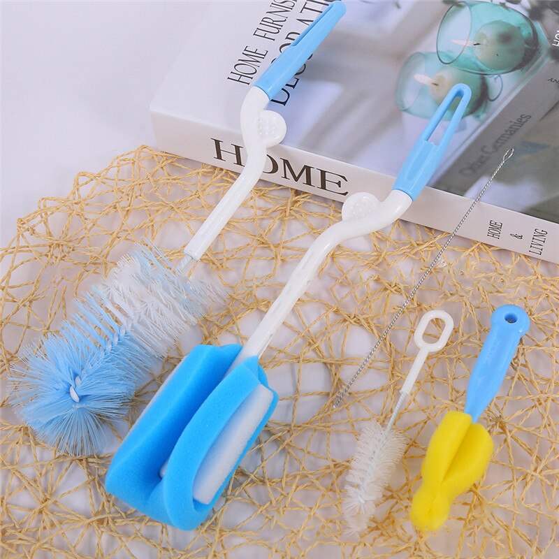 5 pièces bébé biberon brosse éponge nettoyant paille mamelon outil de nettoyage