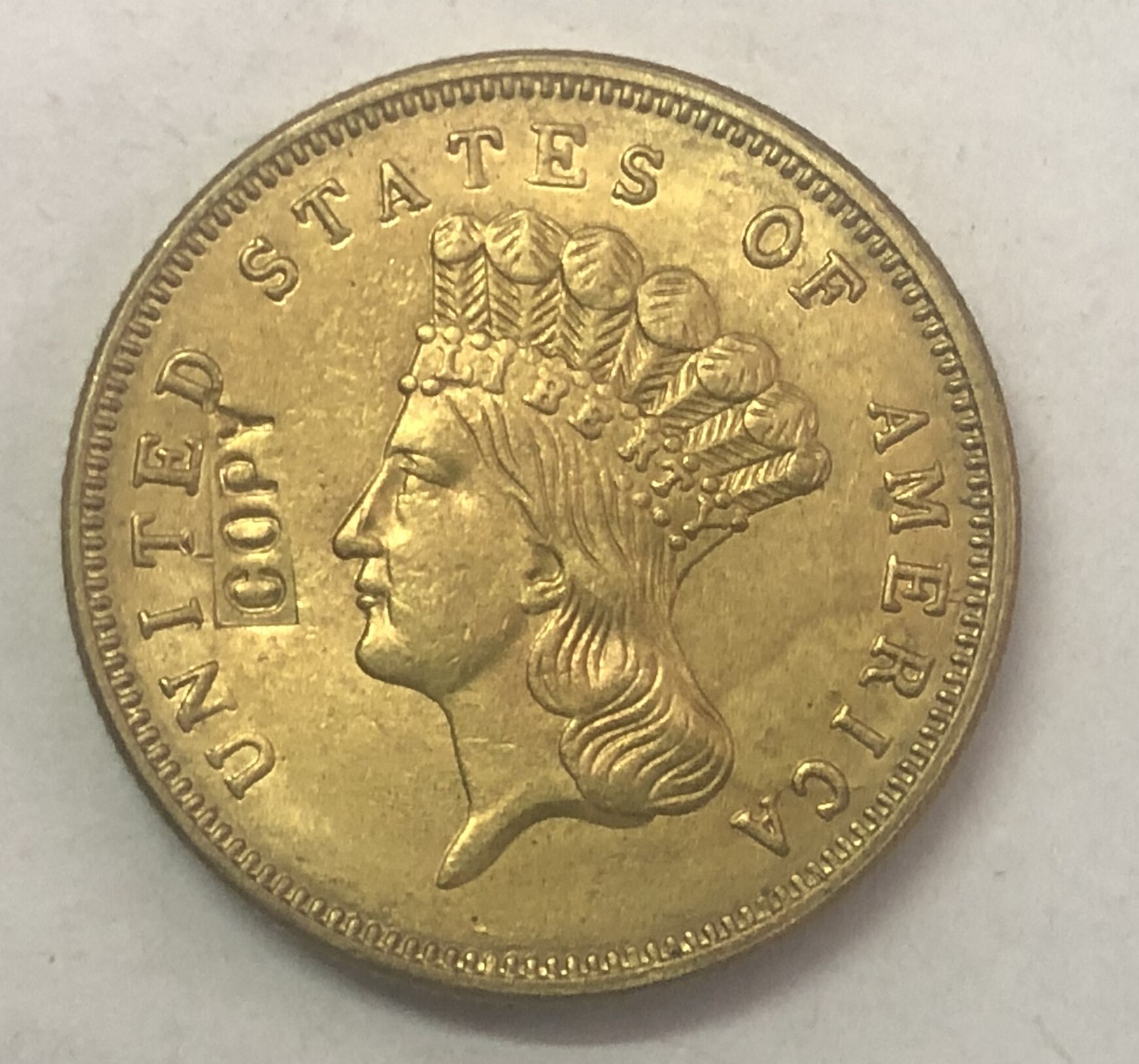 1855-S Verenigde Staten $3 Drie Dollar