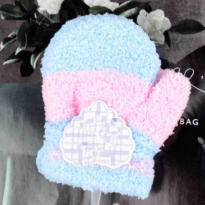 Strip Handschoenen Candy Wanten Leuke Cartoon Dikker Warme Fleece Zachte Handschoenen Van Baby Baby Jongens Meisje Winter Moeder Kids Accessoires