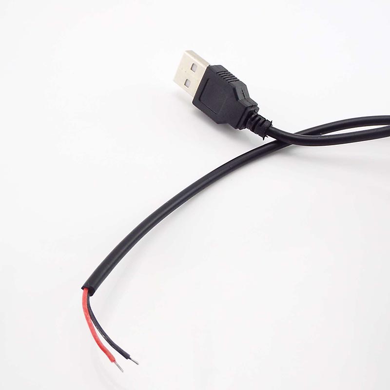 2m usb-kabler med 501 bryterkabler kobber 22 awg 3a- tråds 5v usb 12v strømforlengelsesledning