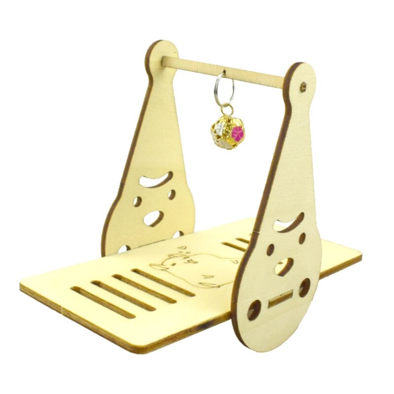 Laberinto de hámster para mascotas, balancín de túnel de tubo de madera, casa, columpio, animales pequeños, juego interactivo, juguetes de ejercicio para descanso para ratas