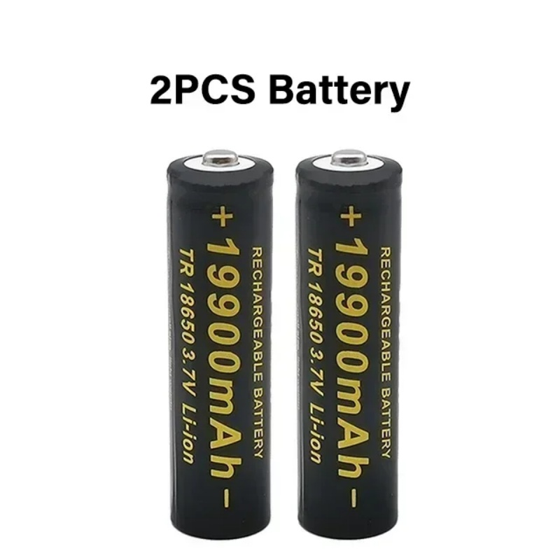 100% 18650 Lithium Batteries Flashlight 18650 Rechargeable-Battery 3.7V 19900 Mah for Flashlight +201 charger