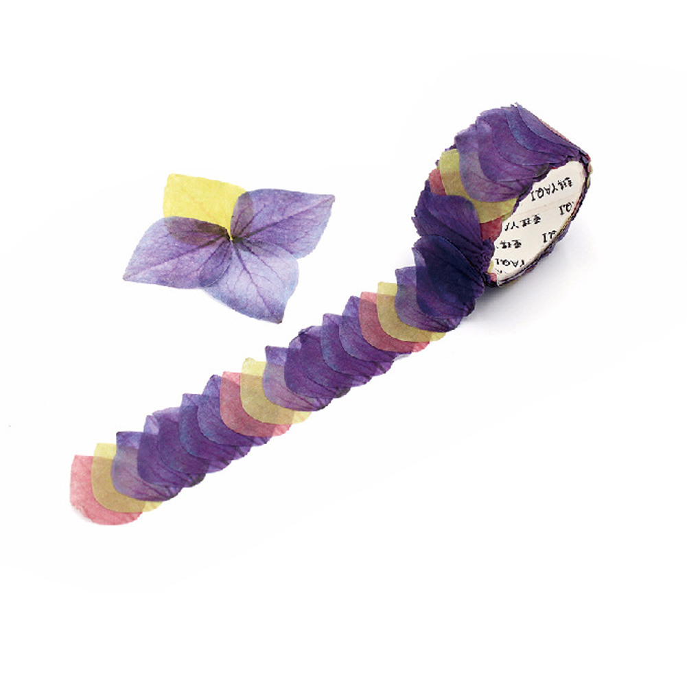 200PCS/Roll DIY Flower Sticker Tape Petals Decal Universal Scrapbook Adorable: Purple