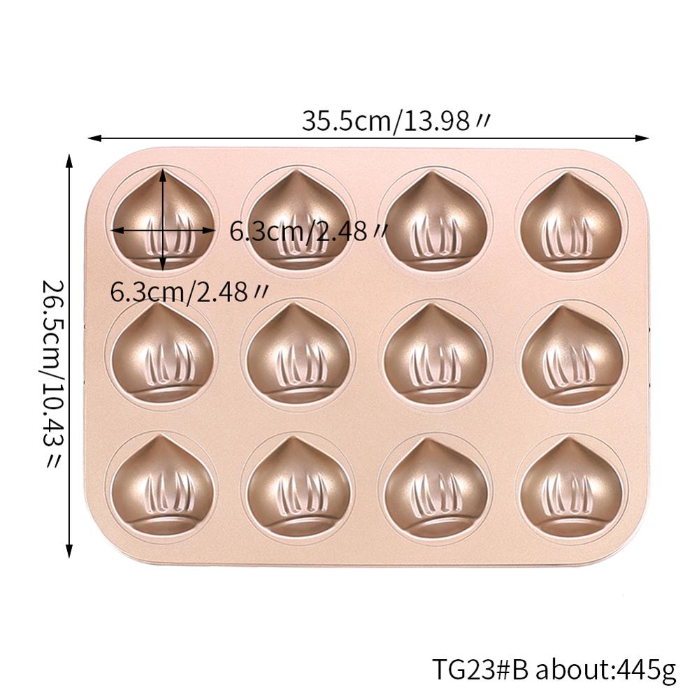 Nonstick 12-wgłębienie kasztan ciasto forma ciasto pliki cookie robić fondantów, babeczek formy tarta taca pieczenie w piekarniku narzędzia robić pieczenia: duży size