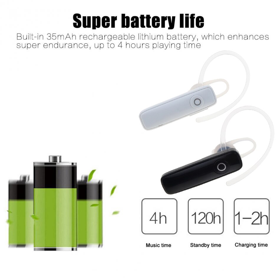 KEBIDU M165 Headphone Bluetooth 4.0 Mini Handfree Earhook Earphone Wireless Headset Stereo MIC For Iphone Samsung Huawei Phone
