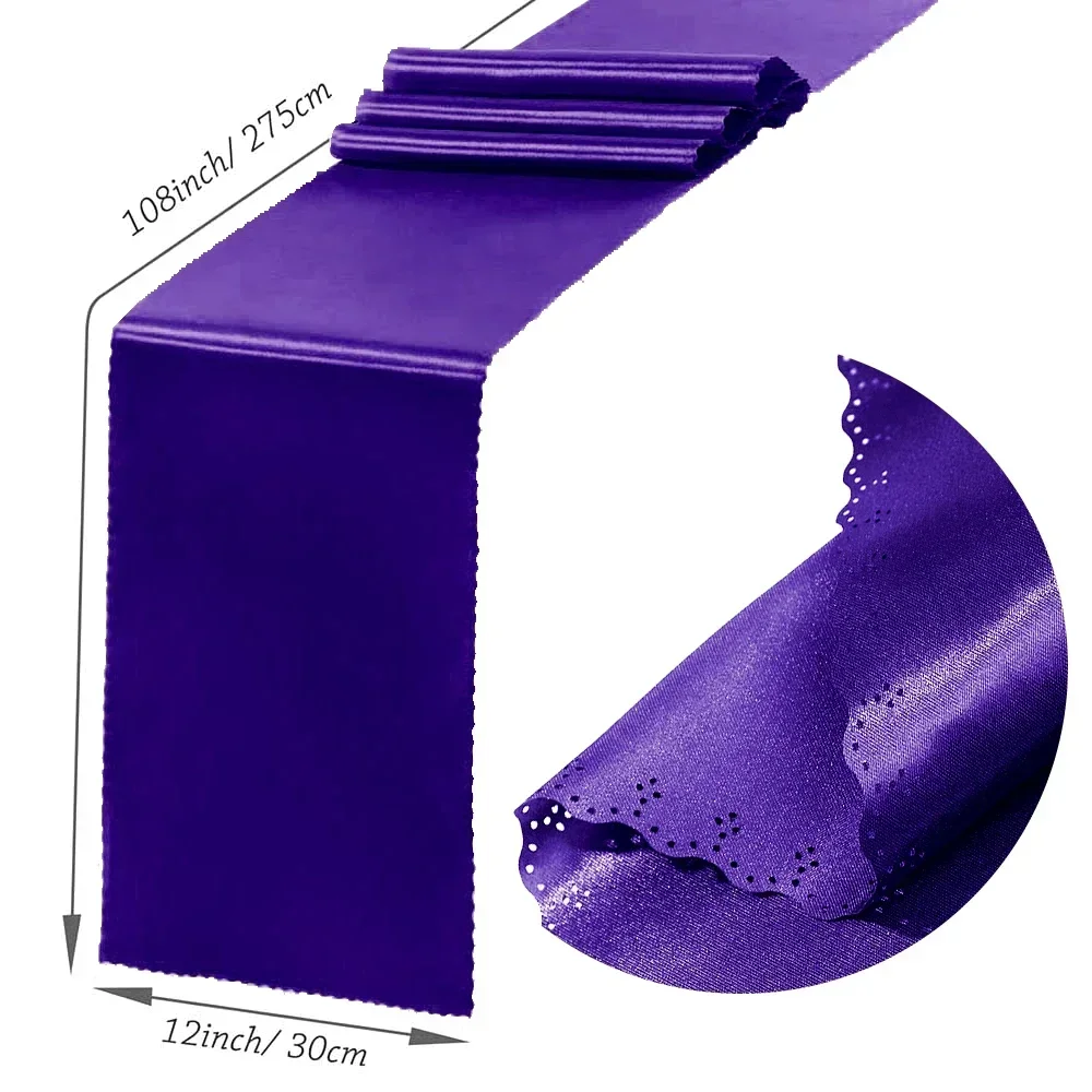 30 cm x 275cm(12*108 tum) bröllops satinbordlöpare sidenband bordsflaggor för banketter fest ljus matbordsdekoration: Ljusgrå