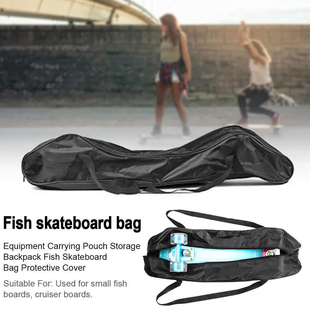 Bærbar fisk skateboard taske opbevaring rygsæk beskyttende betræk anti ridser slidstærk bæretaske foldbar hængende