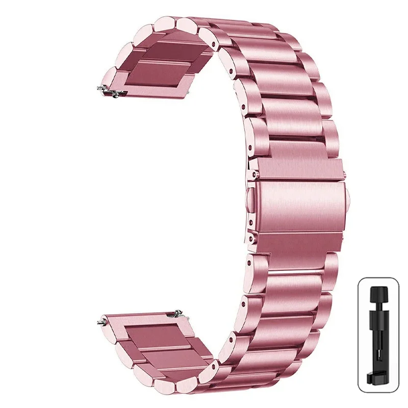 Roestvrij stalen band voor Redmi Watch 5 3 Actieve metalen vervangende armband voor Xiaomi Redmi 5 Lite 3 Lite horlogebandaccessoires: Roze / 22mm