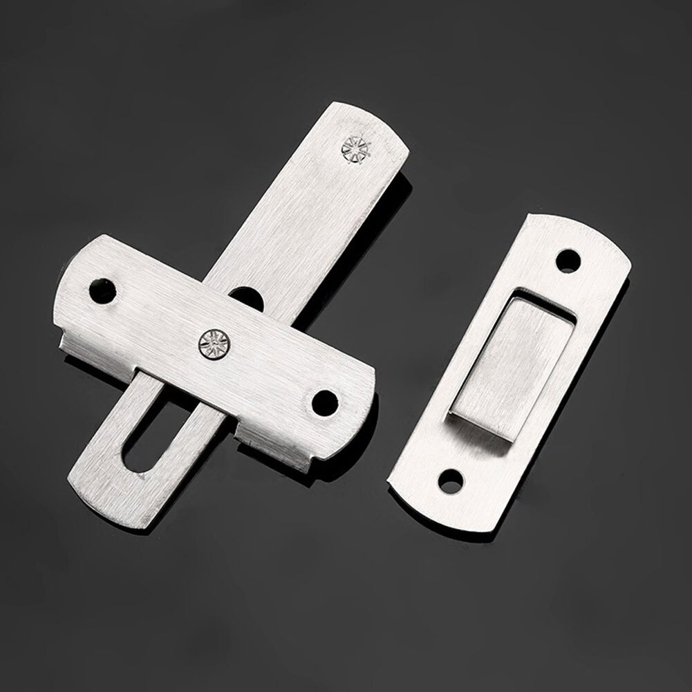 2Pcs Roestvrij Staal Huisdier Kooi Gate Flip Vergrendelingen Veiligheid Anti-Diefstal Deurslot Volledig Metalen Constructie Huisdier Producten