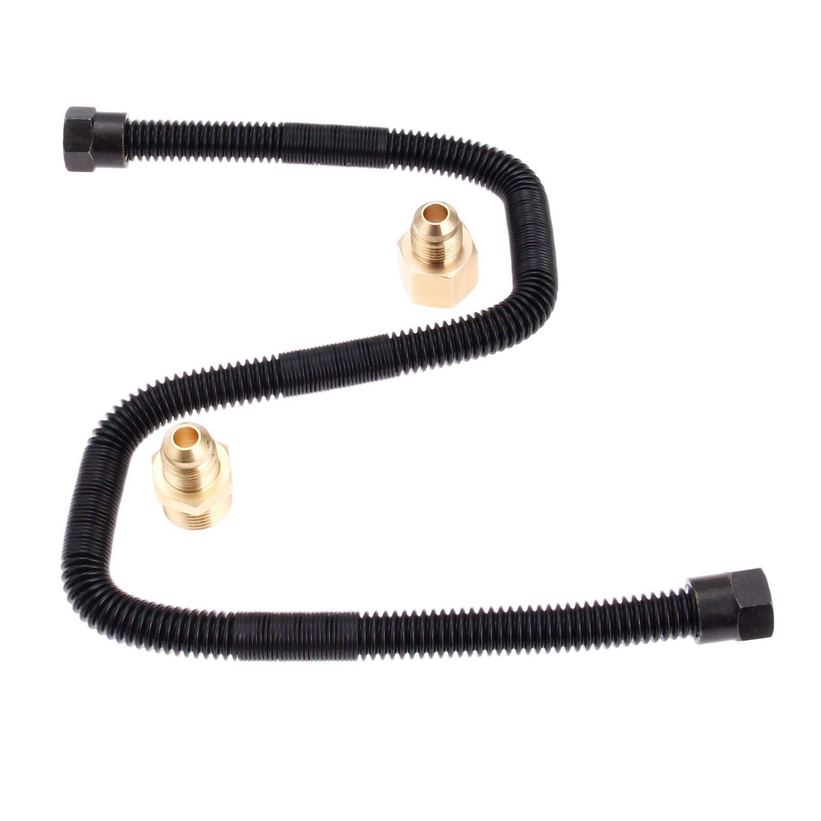1set Flex Gas Line Connector Kit 1/2inch X 24inch For NG Or LP Fireplaces Fire Pit And Fireplace Burners 1/2inch OD x 3/8inch ID
