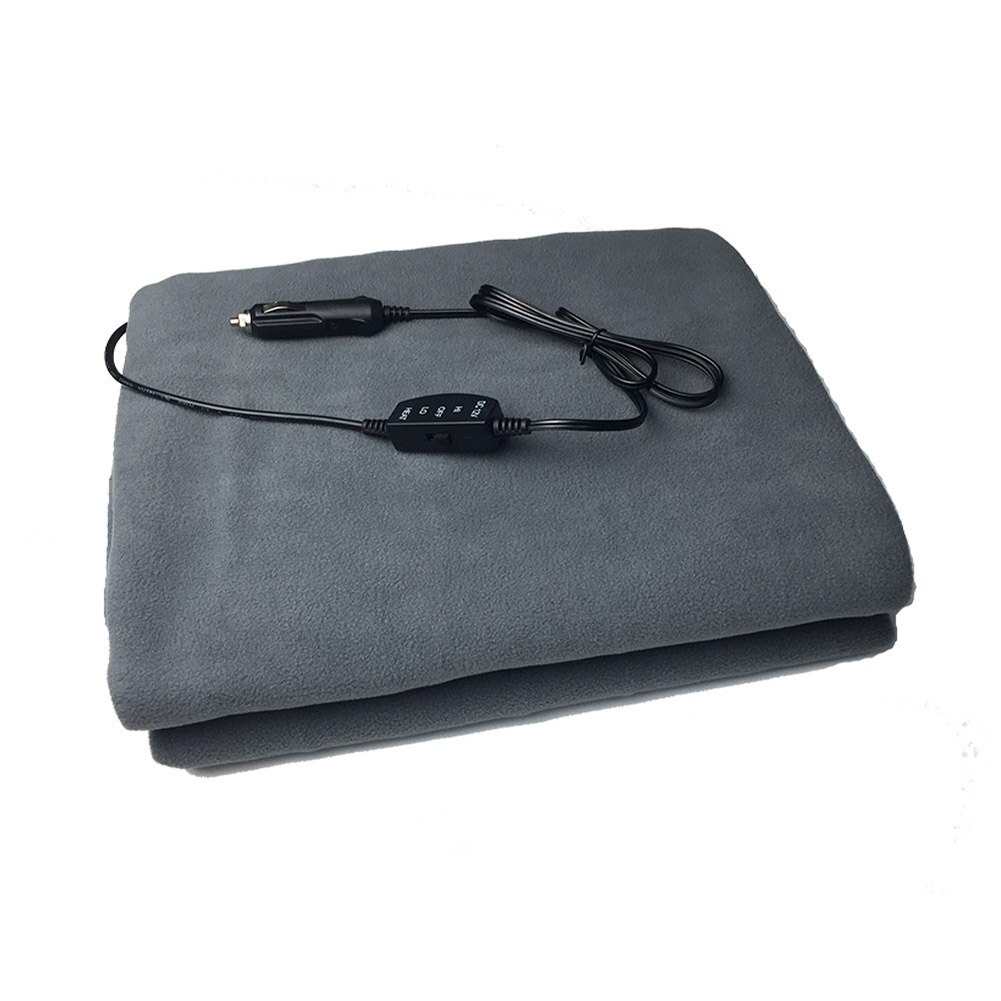 12V voiture couverture électrique Camping voyage Portable voyage couverture chauffante voiture intérieur fournitures chauffage couette: Grey