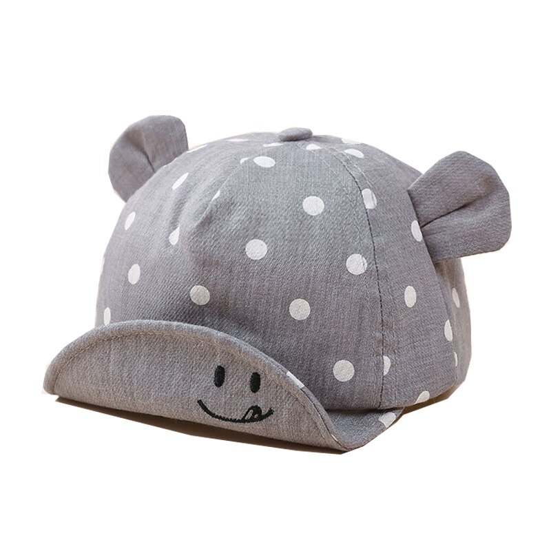 Gestreiften Baby Hut Sommer Baumwolle Baby Junge Kappe Einstellbar Säuglings Hüte für Mädchen 6-18M 1 PC: Gray