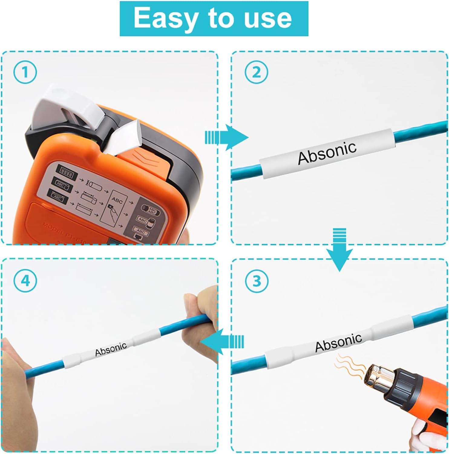 1PCS HSe231 Hse-231 Heat Shrink Tube for Brother HSe 211 221 231 241 1 611 621 631 Compatible for P-touch PT-E550 Label Maker