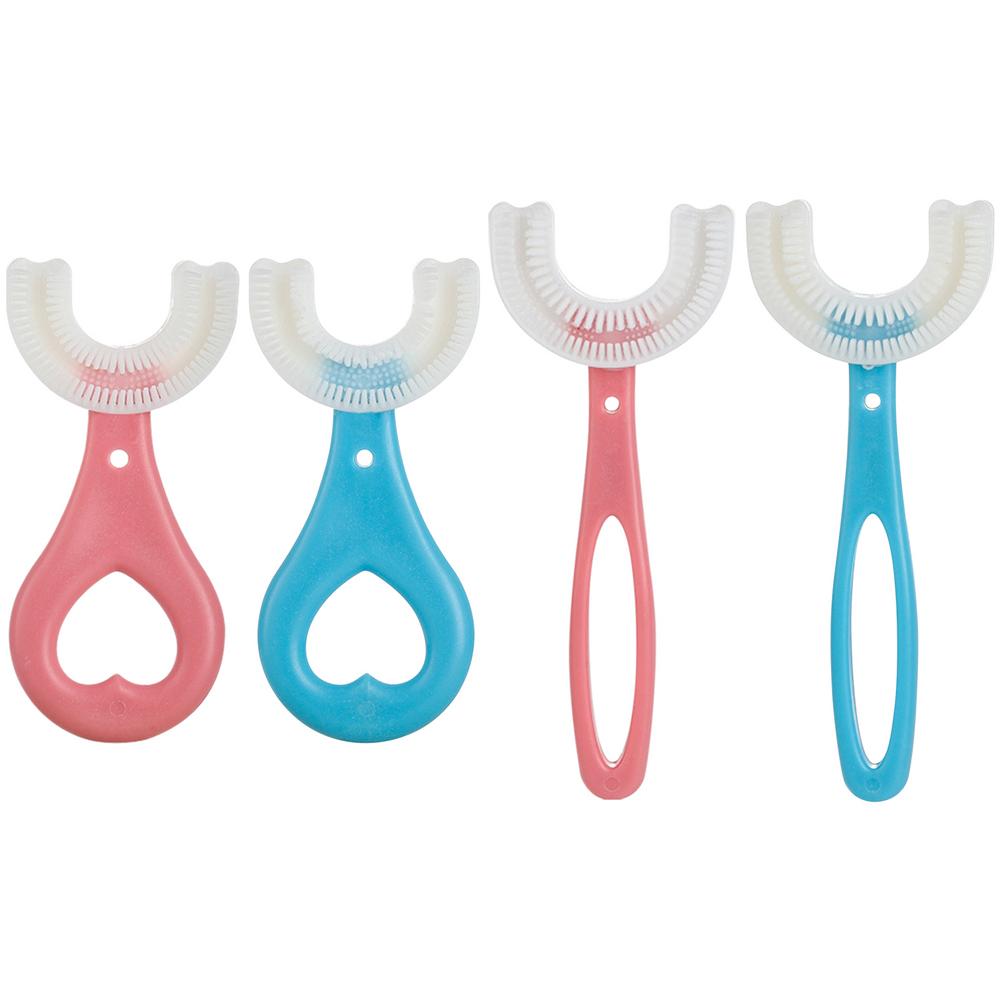 Kids Tandenborstel U-Vorm Zuigeling Tandenborstel Met Handvat Siliconen Oral Care Borstel Voor Peuters Leeftijden 2-12