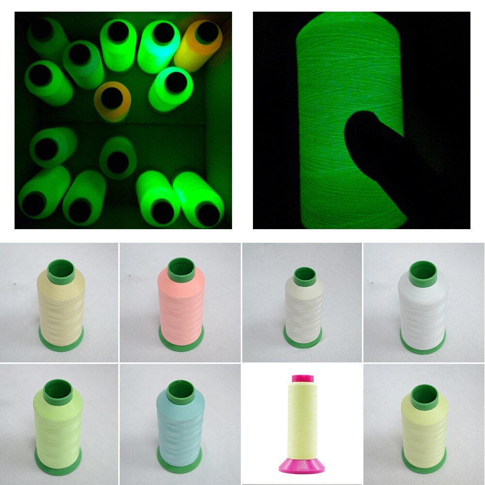 hilo de coser de POLIÉSTER + luminoso que brilla en la oscuridad, para bordar, DIY