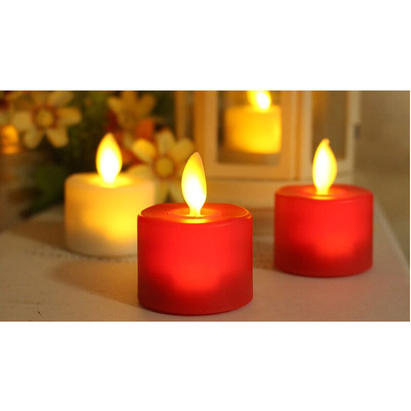 Paquet de 6 bougies chauffe-plat LED rouge ou blanc ménage vela led bougies sans flamme à piles