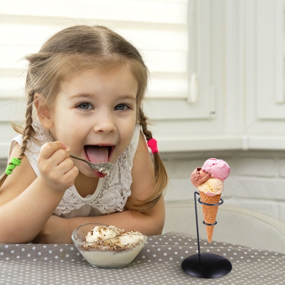 1Pc Practical Ice-cream Cone Shelf Iron Art Ice-cream Display Bracket for Party