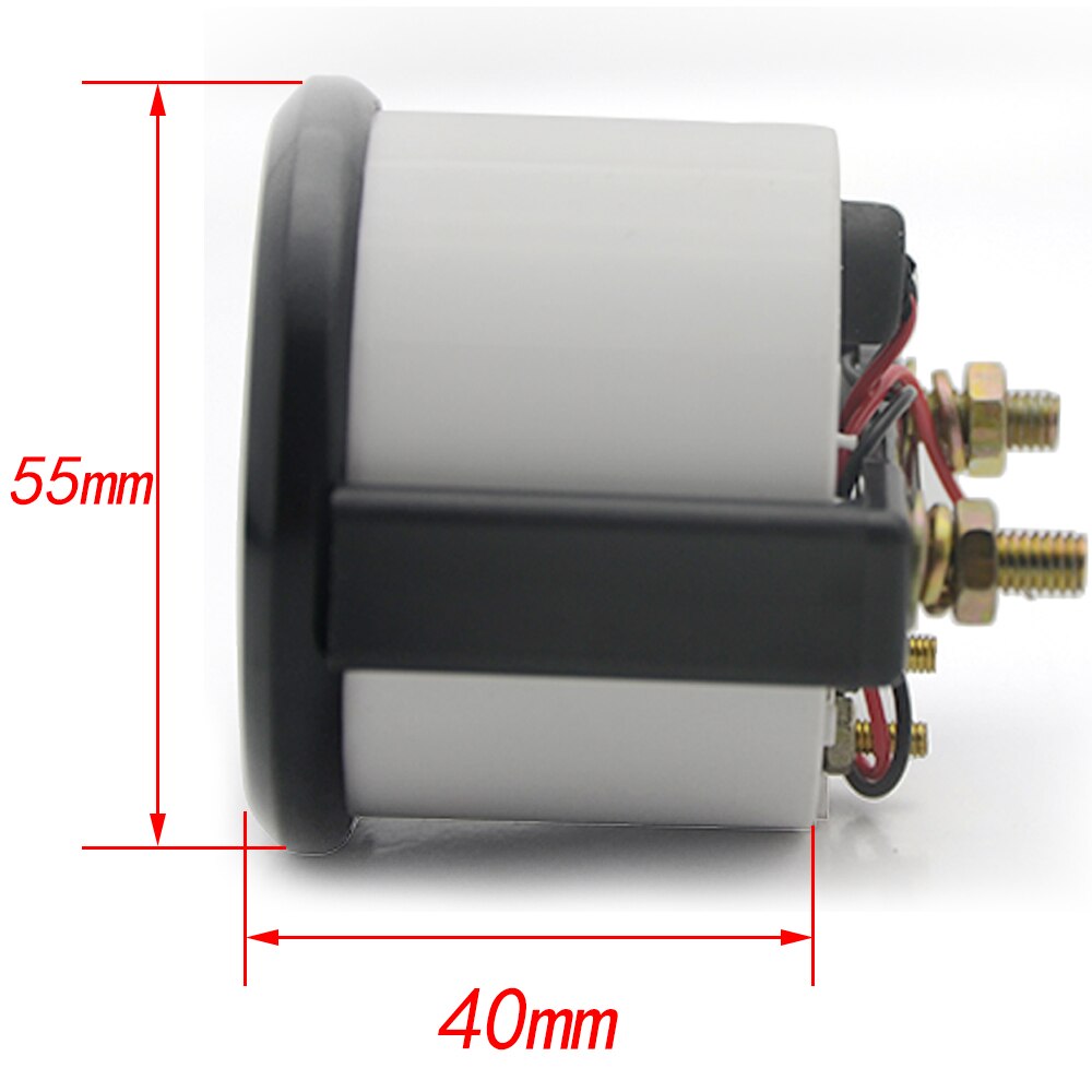 2" 52mm Universal Car Black Analog Ammeter AMPS Meter Gauge 60A White LED Light